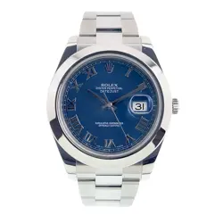 ROLEX DATEJUST II STAINLESS STEEL BLUE DIAL 41MM AUTOMATIC MEN’S WATCH 116300