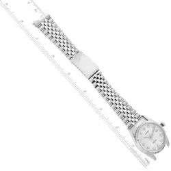 ROLEX DATEJUST STEEL WHITE GOLD SILVER ANNIVERSARY DIAMOND DIAL MENS WATCH 16234