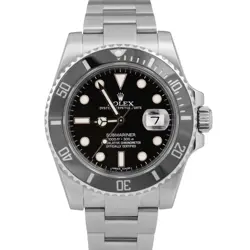 MINT ROLEX SUBMARINER DATE BLACK CERAMIC STAINLESS STEEL 40MM 116610 LN WATCH