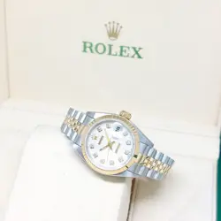 ROLEX 26MM 18K HALF YELLOW GOLD SILVER JUBILEE DIAMONDS DATEJUST REF: 69173