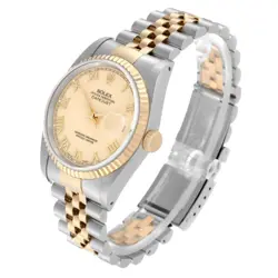 Men's Rolex 36mm DateJust Two Tone 18K Gold / Steel Wristwatch with Cream Dial.