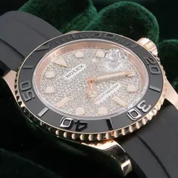 2025 NEW UNWORN Rolex Yacht Master Diamond Pave Rose Gold Ceramic 126655-0005