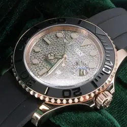 2025 NEW UNWORN Rolex Yacht Master Diamond Pave Rose Gold Ceramic 126655-0005