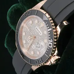 2025 NEW UNWORN Rolex Yacht Master Diamond Pave Rose Gold Ceramic 126655-0005