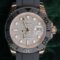 2025 NEW UNWORN Rolex Yacht Master Diamond Pave Rose Gold Ceramic 126655-0005