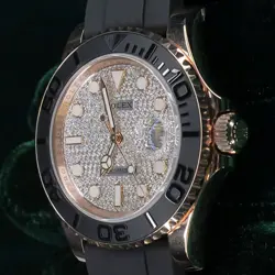 2025 NEW UNWORN Rolex Yacht Master Diamond Pave Rose Gold Ceramic 126655-0005