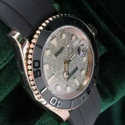 2025 NEW UNWORN Rolex Yacht Master Diamond Pave Rose Gold Ceramic 126655-0005