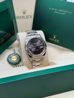 Rolex Datejust 41 Wimbledon Mint Roman Dial Stainless Steel Fluted Bezel Oyster