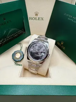 Rolex Datejust 41 Wimbledon Mint Roman Dial Stainless Steel Fluted Bezel Oyster