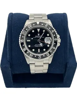 MINT ROLEX GMT-MASTER II 40MM STAINLESS STEEL 16710 BLACK MEN'S WATCH PAPERS