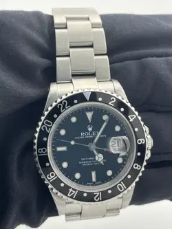 MINT Rolex GMT-Master II 40mm Stainless Steel 16710 Black Men's Watch Papers