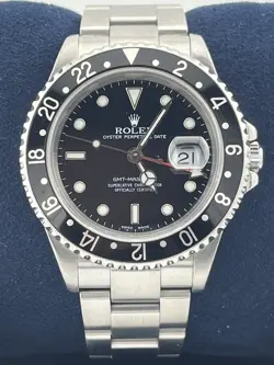 MINT Rolex GMT-Master II 40mm Stainless Steel 16710 Black Men's Watch Papers