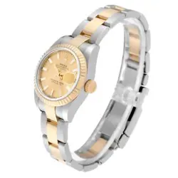 ROLEX DATEJUST STEEL YELLOW GOLD CHAMPAGNE DIAL LADIES WATCH 179173