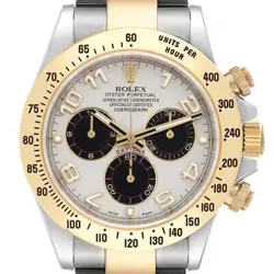 ROLEX DAYTONA PANDA DIAL STEEL YELLOW GOLD MENS WATCH 116523 BOX CARD