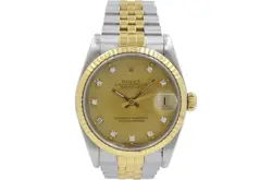 ROLEX DATEJUST 68273 CHAMPAGNE DIAMOND DIAL 1991 WATCH WITH B&P