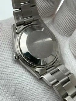 Rolex Oyster Perpetual 34MM 15000 Stainless Steel Batton Gold Dial Watch