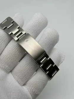 Rolex Oyster Perpetual 34MM 15000 Stainless Steel Batton Gold Dial Watch