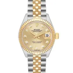 ROLEX DATEJUST 28 STEEL YELLOW GOLD DIAMOND DIAL LADIES WATCH 279173