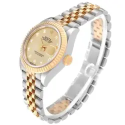 ROLEX DATEJUST 28 STEEL YELLOW GOLD DIAMOND DIAL LADIES WATCH 279173