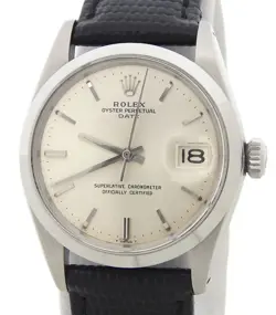 MENS ROLEX DATE 1500 STAINLESS STEEL WATCH WITH SILVER DIAL