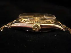 Rolex Datejust Mens 2Tone 18K Yellow Gold Stainless Steel Watch Linen Dial 16013