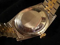 Rolex Datejust Mens 2Tone 18K Yellow Gold Stainless Steel Watch Linen Dial 16013