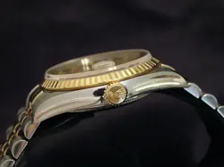 Rolex Mens Datejust 18k Yellow Gold Steel Watch Gold FACTORY Diamond Dial 16233