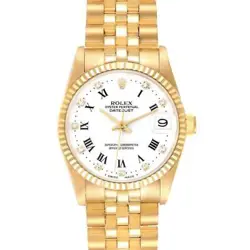 ROLEX PRESIDENT DATEJUST MIDSIZE DIAMOND DIAL YELLOW GOLD LADIES WATCH 68278