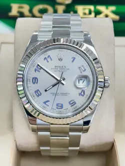 ROLEX DATEJUST II 116334 STEEL OYSTER BRACELET WITH 18K WHITE GOLD BEZEL WATCH