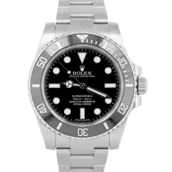 MINT PAPERS ROLEX SUBMARINER NO-DATE STAINLESS 40MM BLACK CERAMIC 114060 BOX
