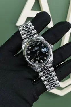 NEW 2024 ROLEX 126234 DATEJUST 36 STEEL BLACK DIAMOND DIAL JUBILEE WATCH