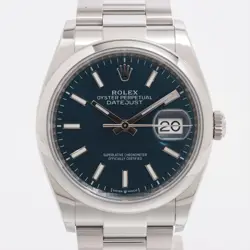 ROLEX DATEJUST 126200 SS AT BLUE-FACE OYSTER BRACELET 2 EXTRA LINKS