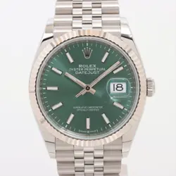 ROLEX DATEJUST 126234 SS×WG AT MINT GREEN DIAL JUBILEE BRACELET 3 EXTRA LINKS
