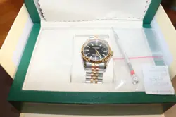 ROLEX OYSTER PERPETUAL DATEJUST 36MM REF 16233 GOLD STEEL WRISTWATCH