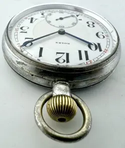 Rolex WW2 1940s Rare British Royal Navy Deck Pocket Watch Enamel Dial, Serviced