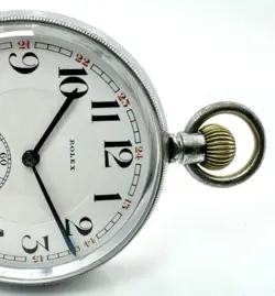 Rolex WW2 1940s Rare British Royal Navy Deck Pocket Watch Enamel Dial, Serviced