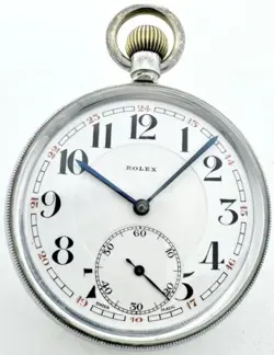 Rolex WW2 1940s Rare British Royal Navy Deck Pocket Watch Enamel Dial, Serviced