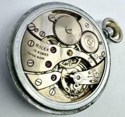 Rolex WW2 1940s Rare British Royal Navy Deck Pocket Watch Enamel Dial, Serviced