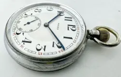 Rolex WW2 1940s Rare British Royal Navy Deck Pocket Watch Enamel Dial, Serviced