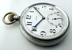 Rolex WW2 1940s Rare British Royal Navy Deck Pocket Watch Enamel Dial, Serviced
