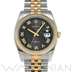 USED ROLEX DATEJUST 116233 BLACK CASE SIZE 36×36MM MEN'S WATCH #233021