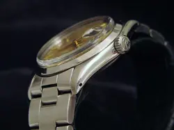 Men Rolex Date Stainless Steel Watch SS Oyster Bracelet Gold Champagne Dial 1500