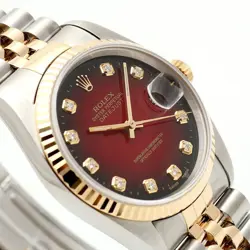 Rolex Vintage 16233 Combo 36 Men's Watch Burgundy After-Set 10-Point Diamond