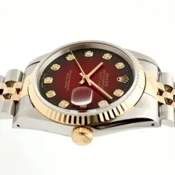 Rolex Vintage 16233 Combo 36 Men's Watch Burgundy After-Set 10-Point Diamond