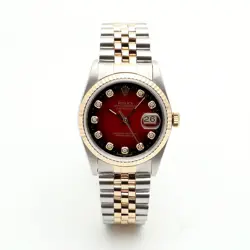 Rolex Vintage 16233 Combo 36 Men's Watch Burgundy After-Set 10-Point Diamond