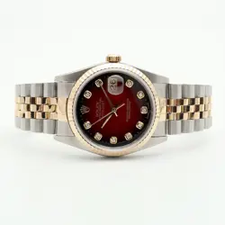 Rolex Vintage 16233 Combo 36 Men's Watch Burgundy After-Set 10-Point Diamond