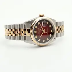 Rolex Vintage 16233 Combo 36 Men's Watch Burgundy After-Set 10-Point Diamond