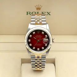 Rolex Vintage 16233 Combo 36 Men's Watch Burgundy After-Set 10-Point Diamond