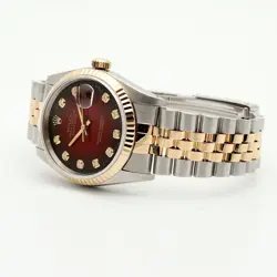 Rolex Vintage 16233 Combo 36 Men's Watch Burgundy After-Set 10-Point Diamond