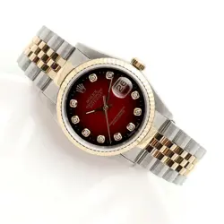 Rolex Vintage 16233 Combo 36 Men's Watch Burgundy After-Set 10-Point Diamond